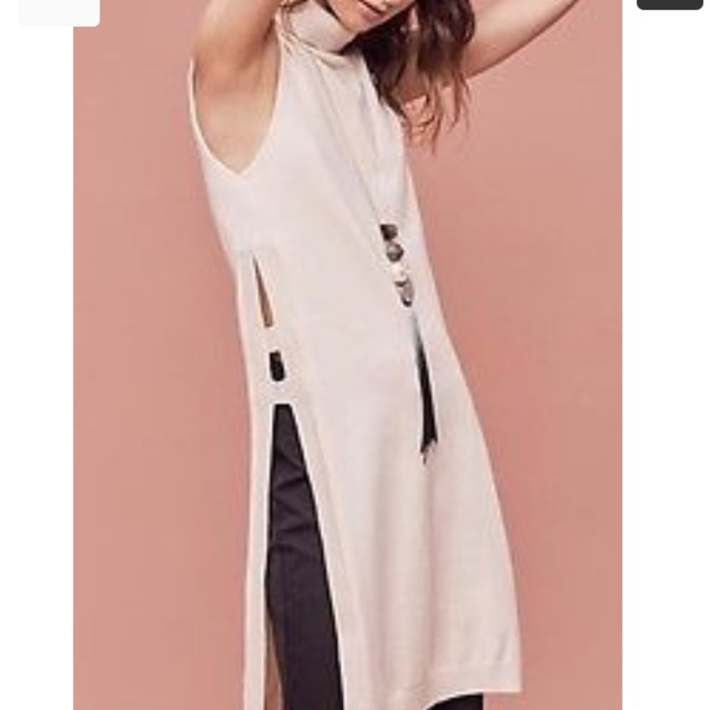 Anthropologie Ivory Turtleneck Tunic